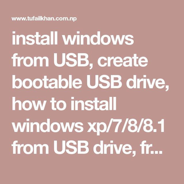 free windows xp install usb